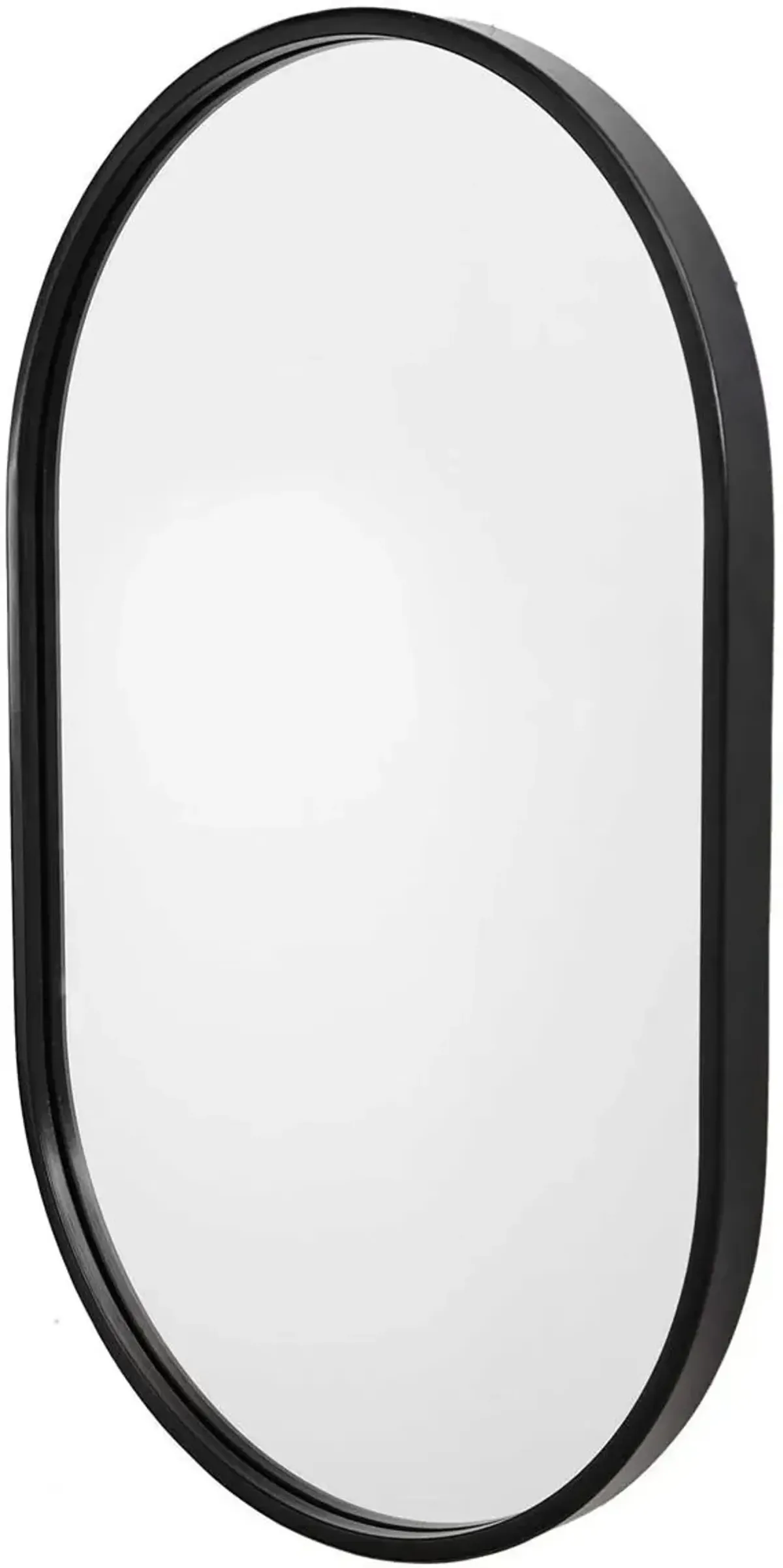 Uttermost Varina Minimalist Satin Black Oval Mirror