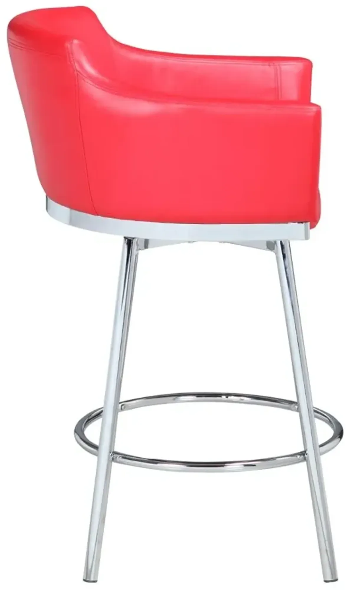 DUSTY RED MODERN CLUB COUNTER STOOL WITH MEMORY SWIVEL