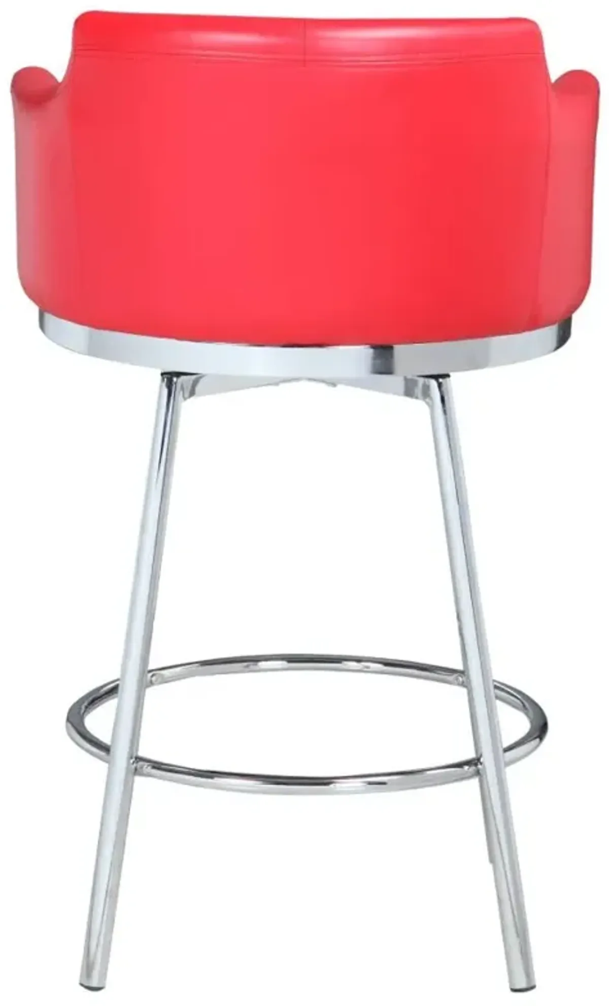 DUSTY RED MODERN CLUB COUNTER STOOL WITH MEMORY SWIVEL