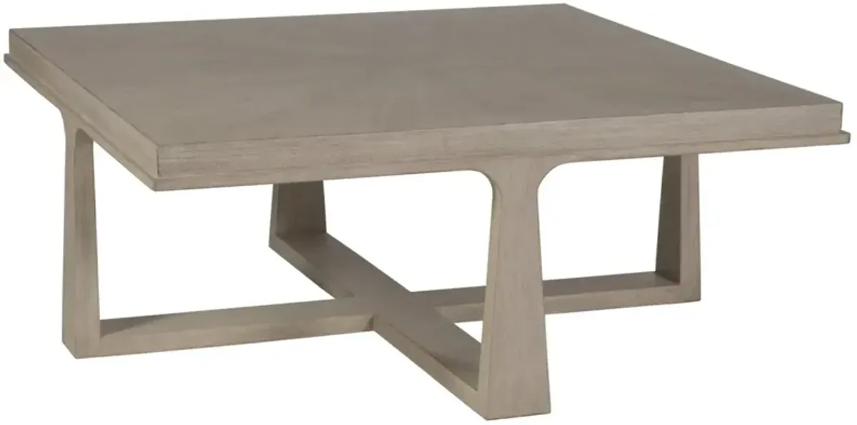 Artistica Home by Lexington Cohesion Program Rousseau 42.5 Inch Square Wood Cocktail Table White Washed