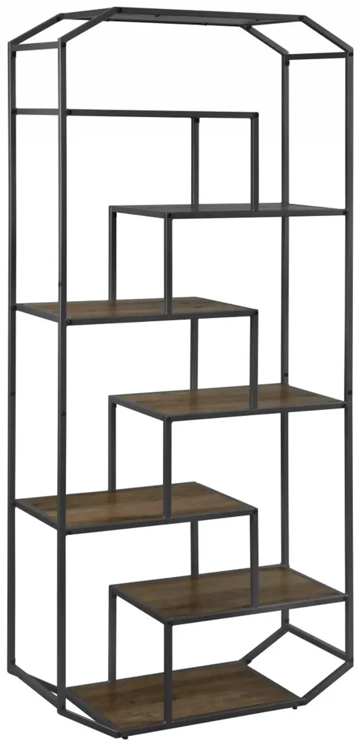 Coaster Leland 72 Inch 6-Shelf Bookshelf Rustic Brown