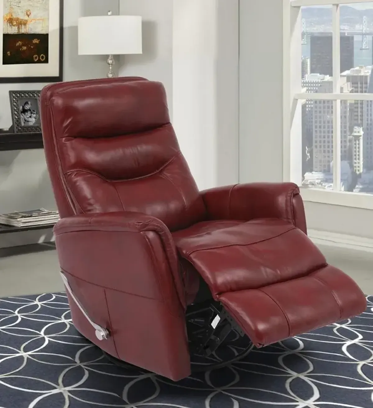 Parker House Gemini Collection Glider Recliner in Rouge