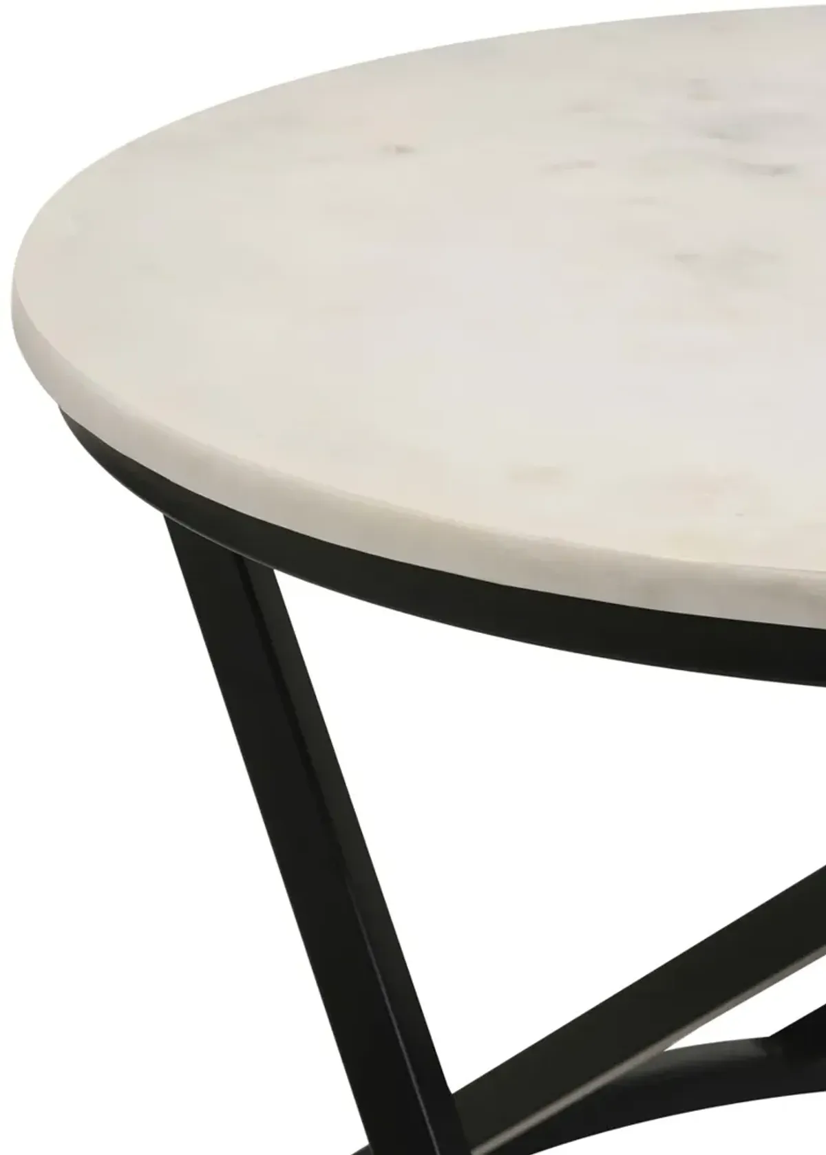 Coaster Miguel Round Marble Top Coffee Table White & Black