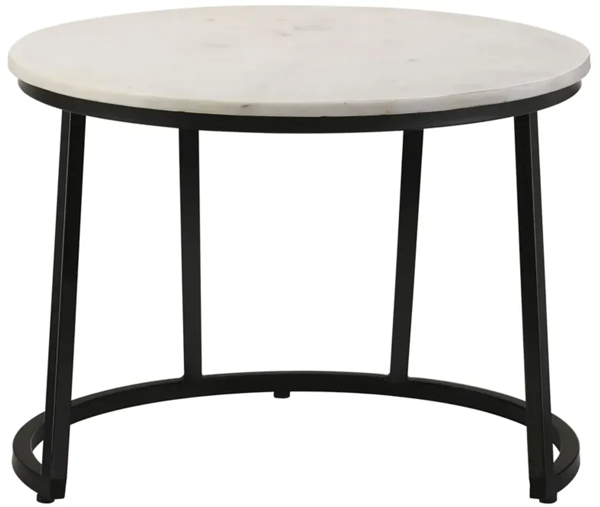 Coaster Miguel Round Marble Top Coffee Table White & Black