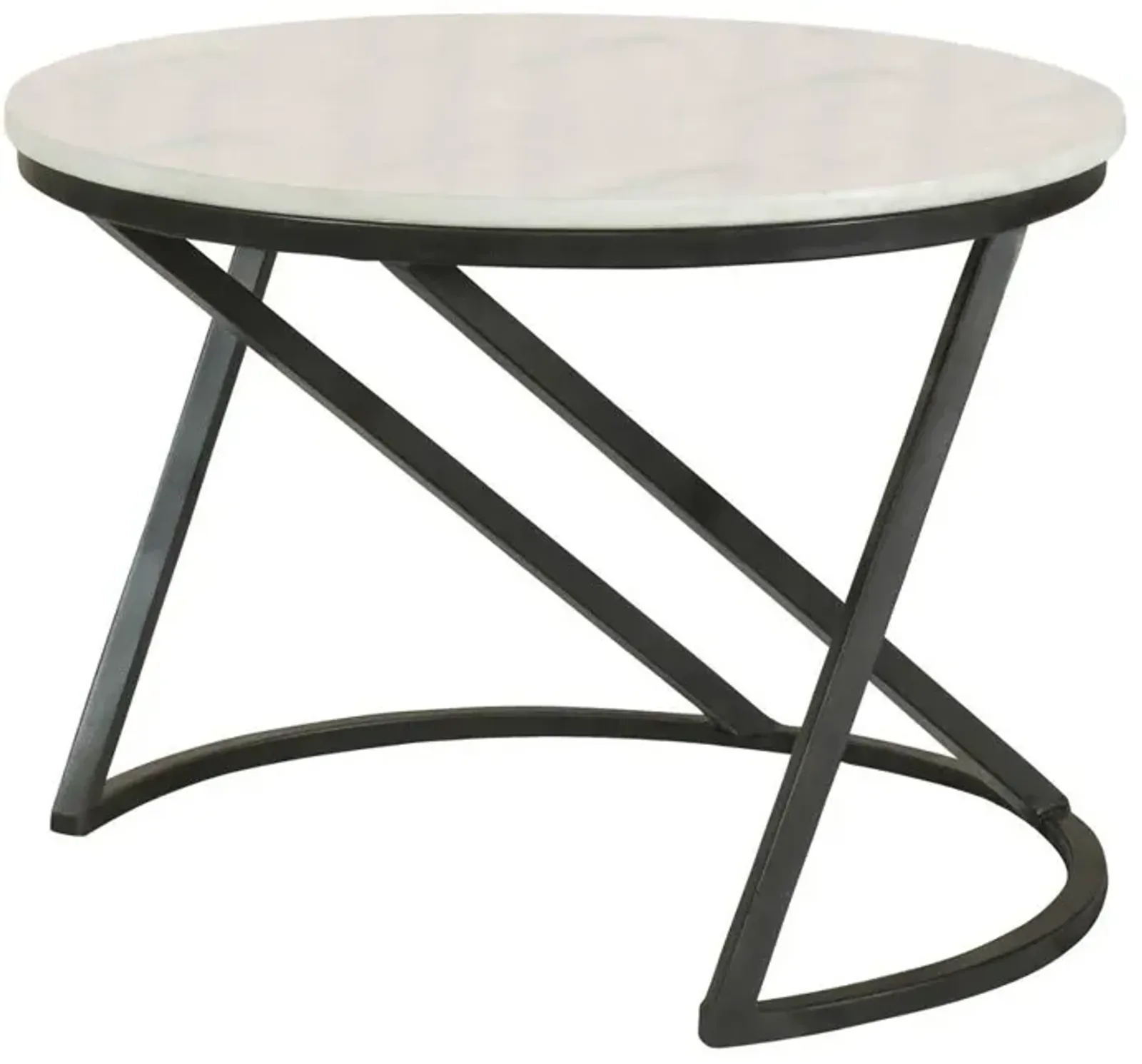 Coaster Miguel Round Marble Top Coffee Table White & Black