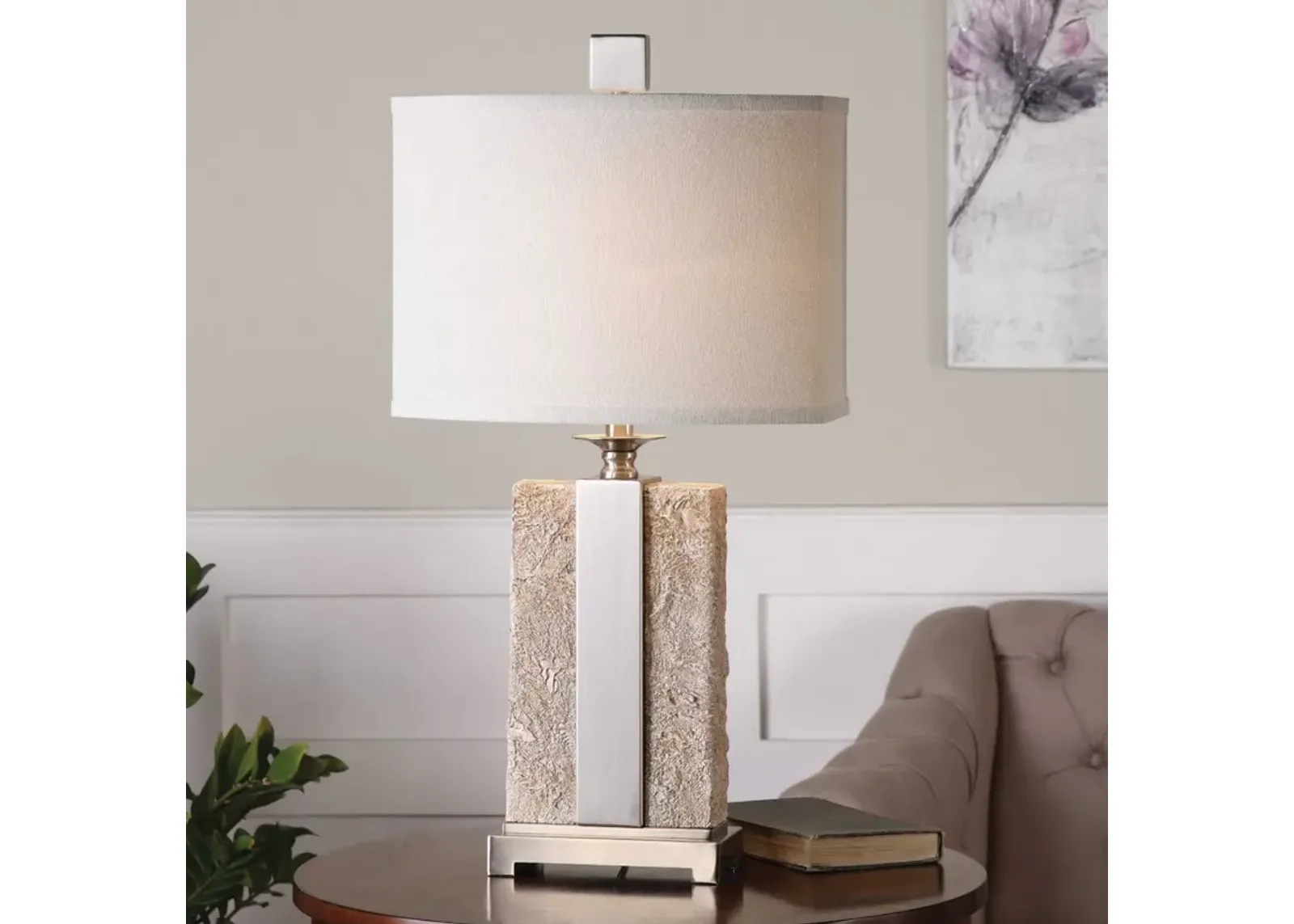 Uttermost Bonea Stone Ivory Table Lamp