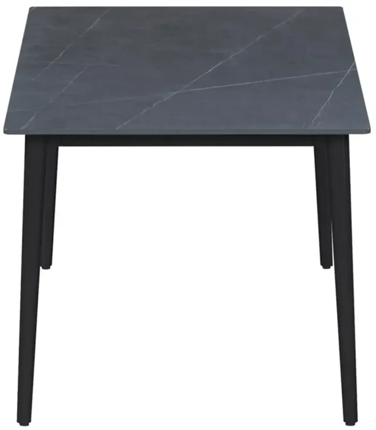 Chintaly Kate Marbleized Sintered Stone Top Dining Table with Steel Four-Legged Base