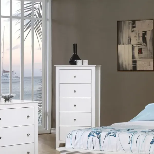 Selena 5-Drawer Bedroom Chest Cream White