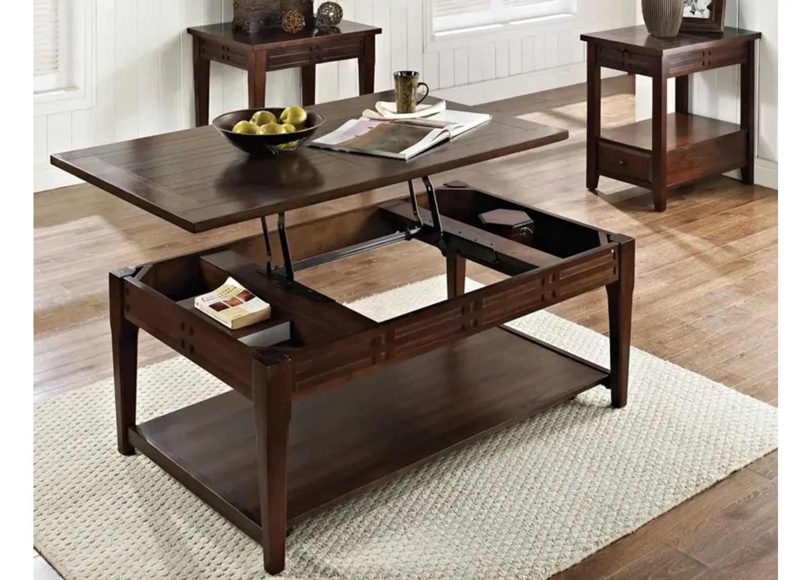 Steve Silver Crestline Lift-Top Cocktail Table with Casters