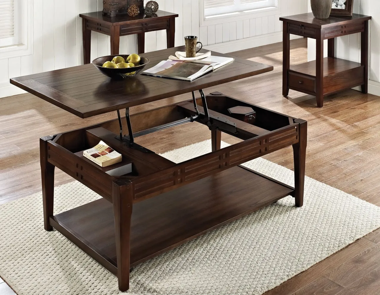 CRESTLINE LIFT TOP COCKTAIL TABLE WITH CASTERS