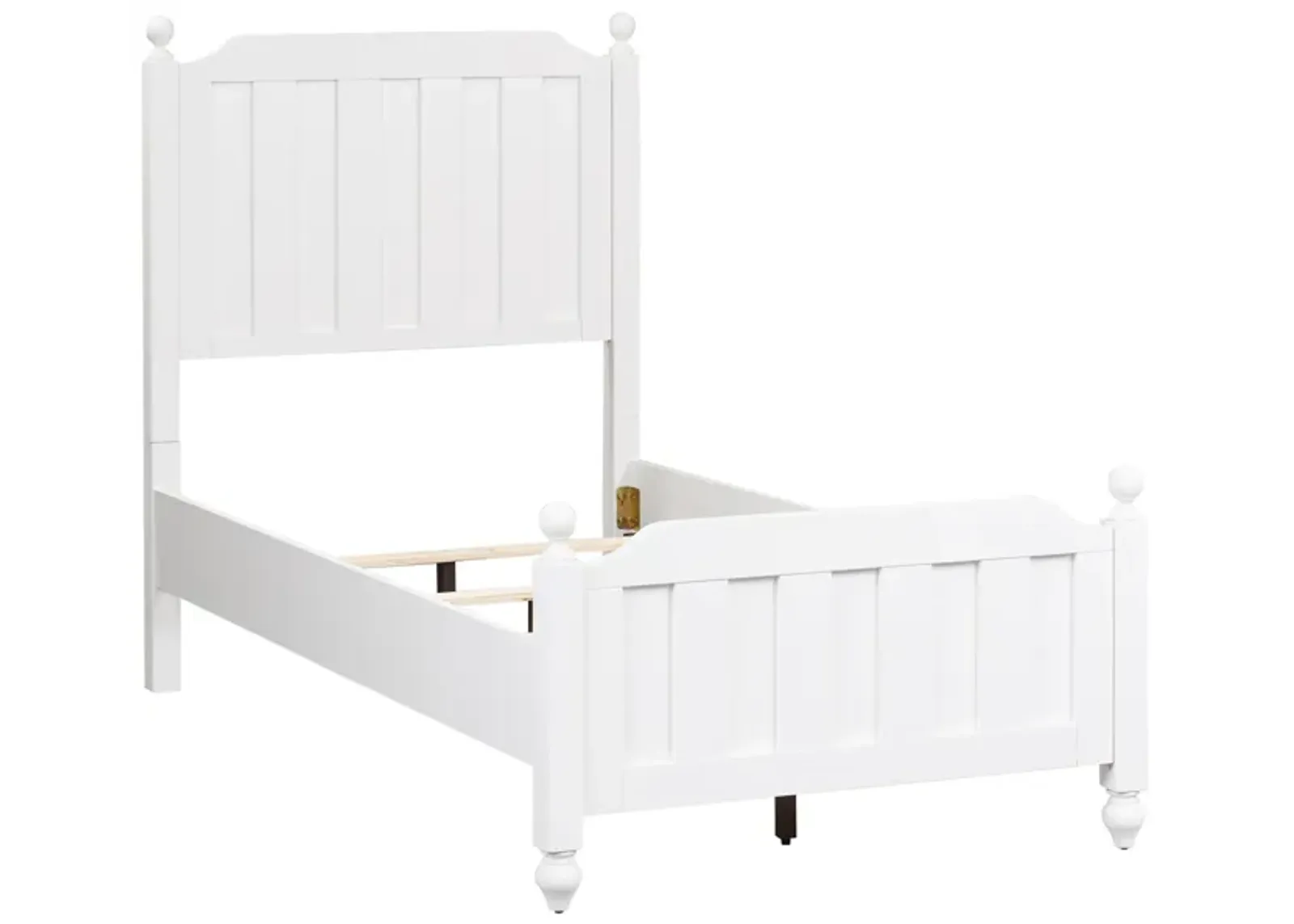 Kids/Teens White Twin Wood Panel Bed Cottage View by Hudson's