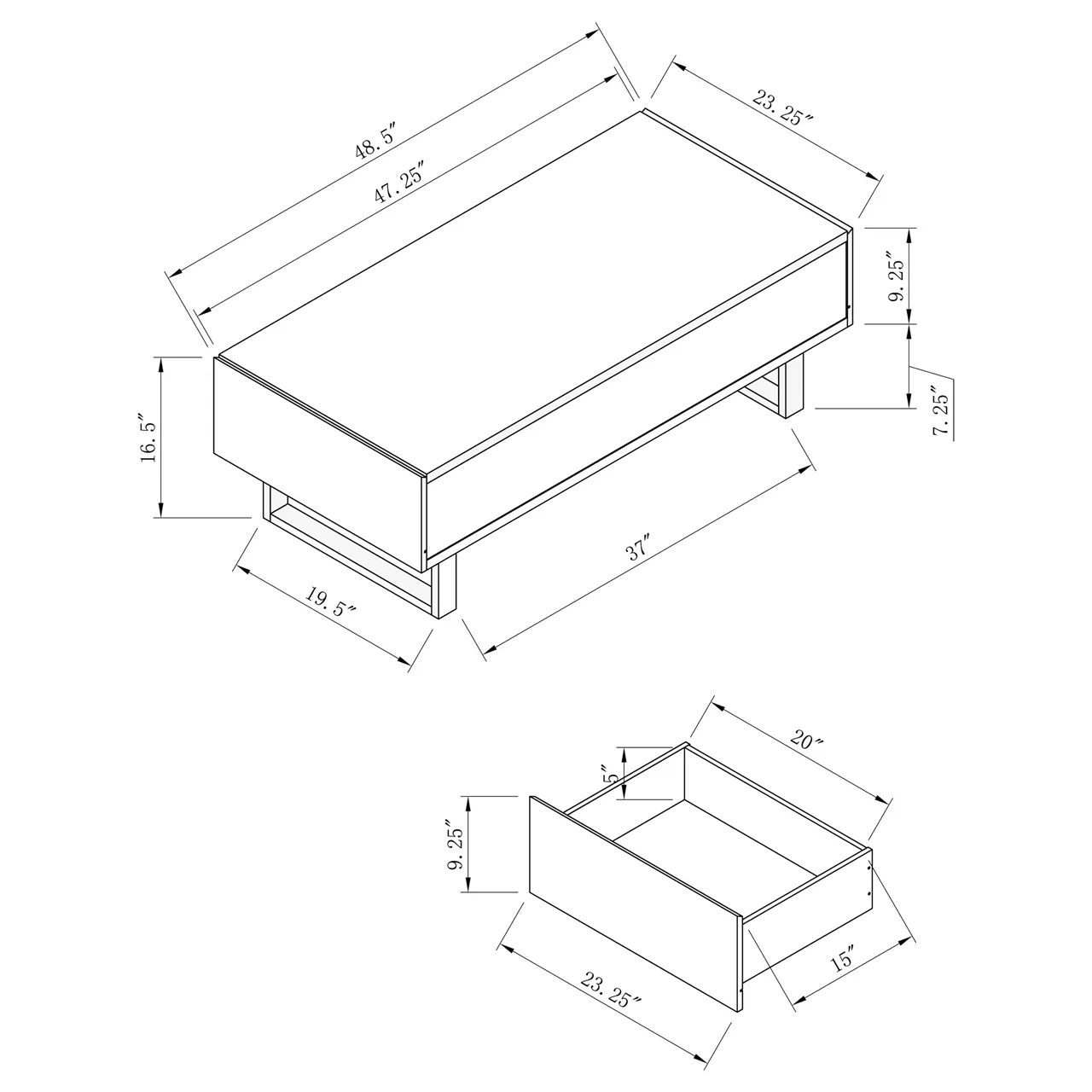 COFFEE TABLE GLOSSY WHITE HIGH GLOSSY