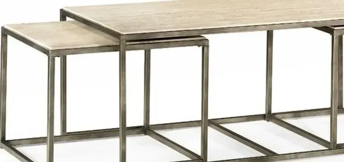 Hammary Modern Basics Gunmetal Rectangular Cocktail Table with Two Nesting Tables