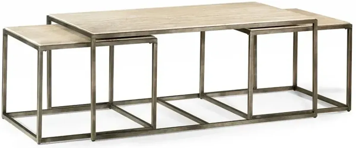 Hammary Modern Basics Gunmetal Rectangular Cocktail Table with Two Nesting Tables