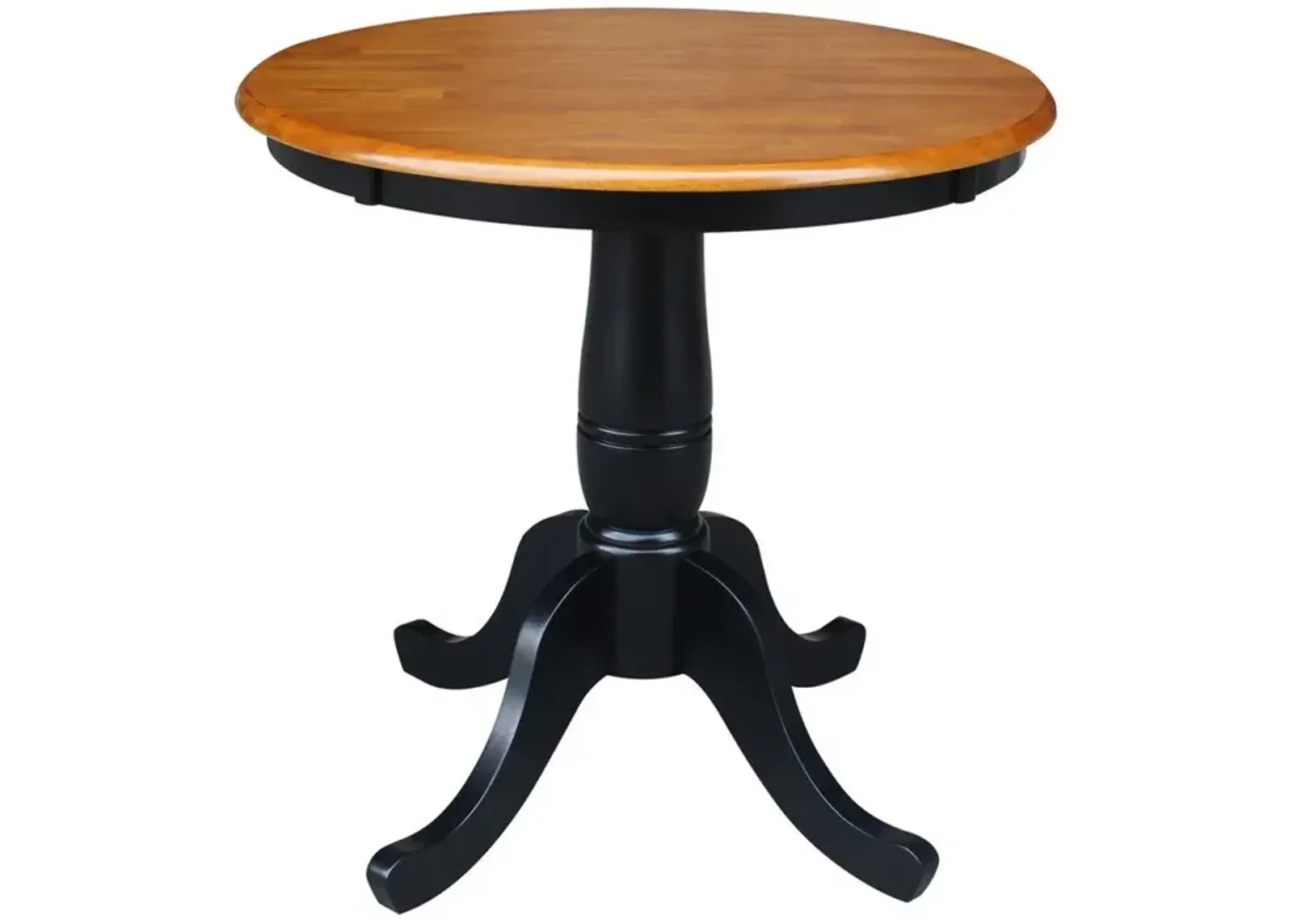 John Thomas Dining Essentials 30 Inch Round Table Top with 30 Inch Traditional Pedestal Base in Cherry/Black