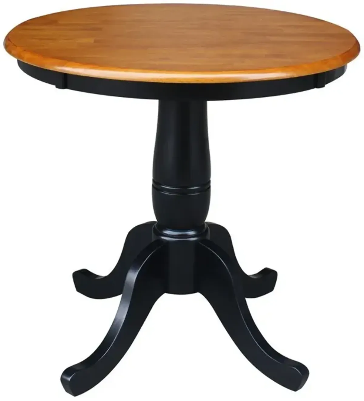 John Thomas Dining Essentials 30 Inch Round Table Top with 30 Inch Traditional Pedestal Base in Cherry/Black