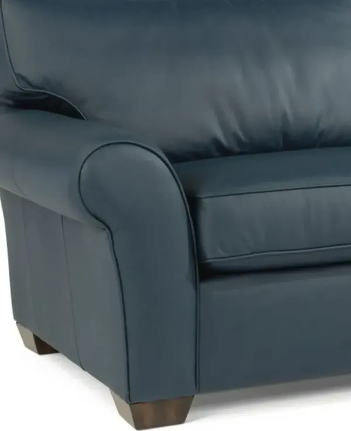 Flexsteel Vail Dark Blue Leather Sofa