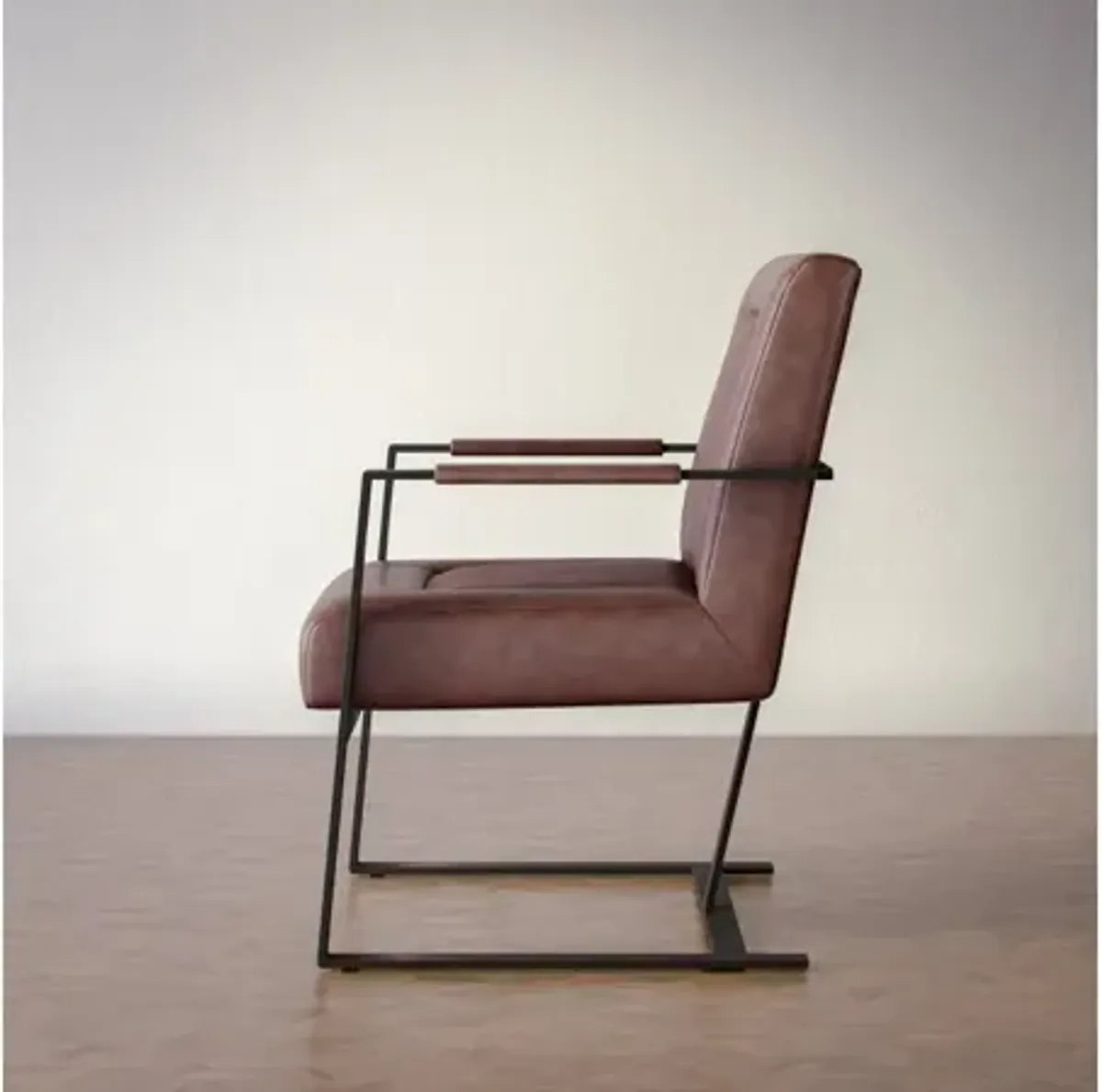 Jofran Maguire Genuine Leather Sienna Sled Chair