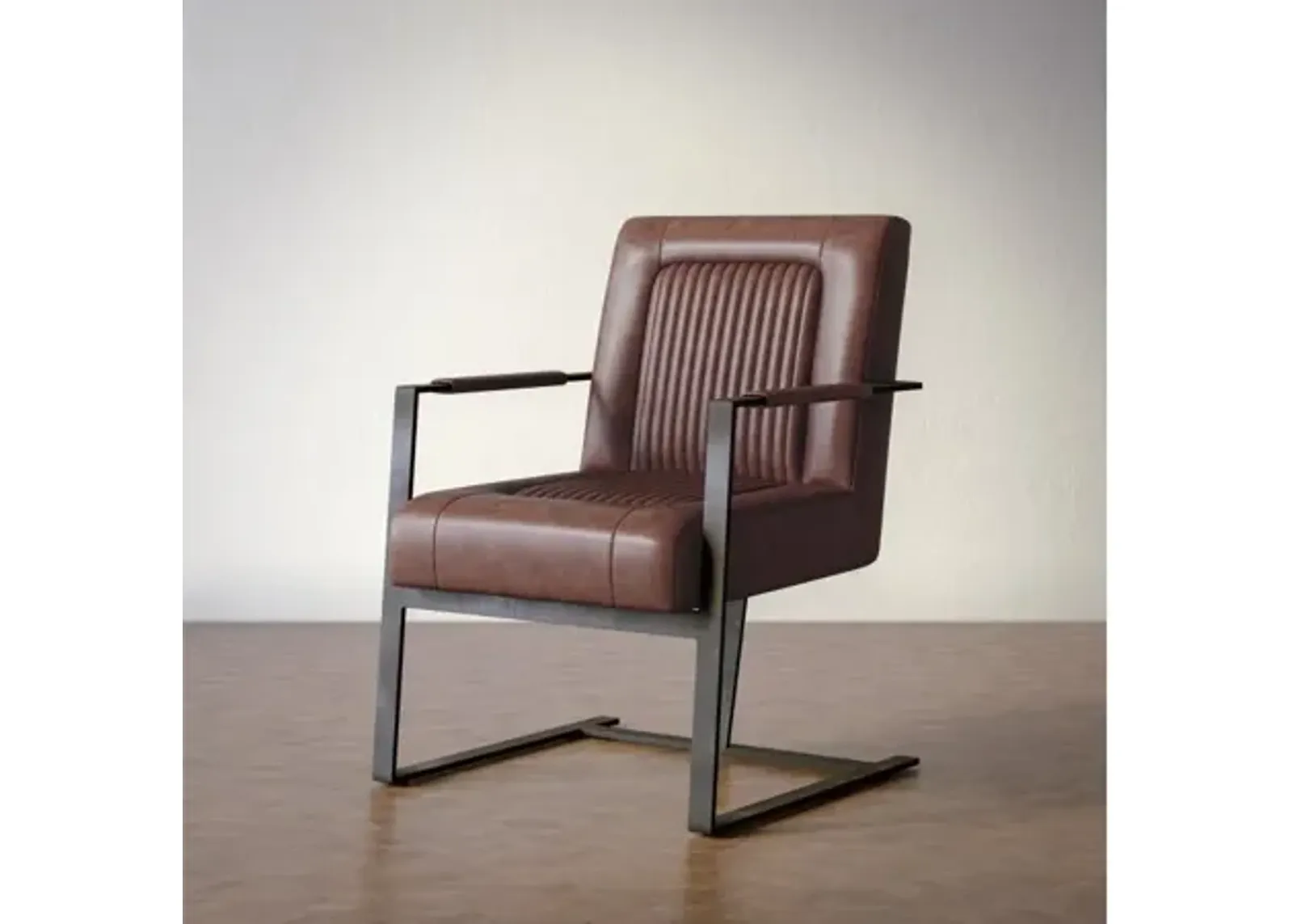 Maguire Genuine Leather Sienna Sled Chair