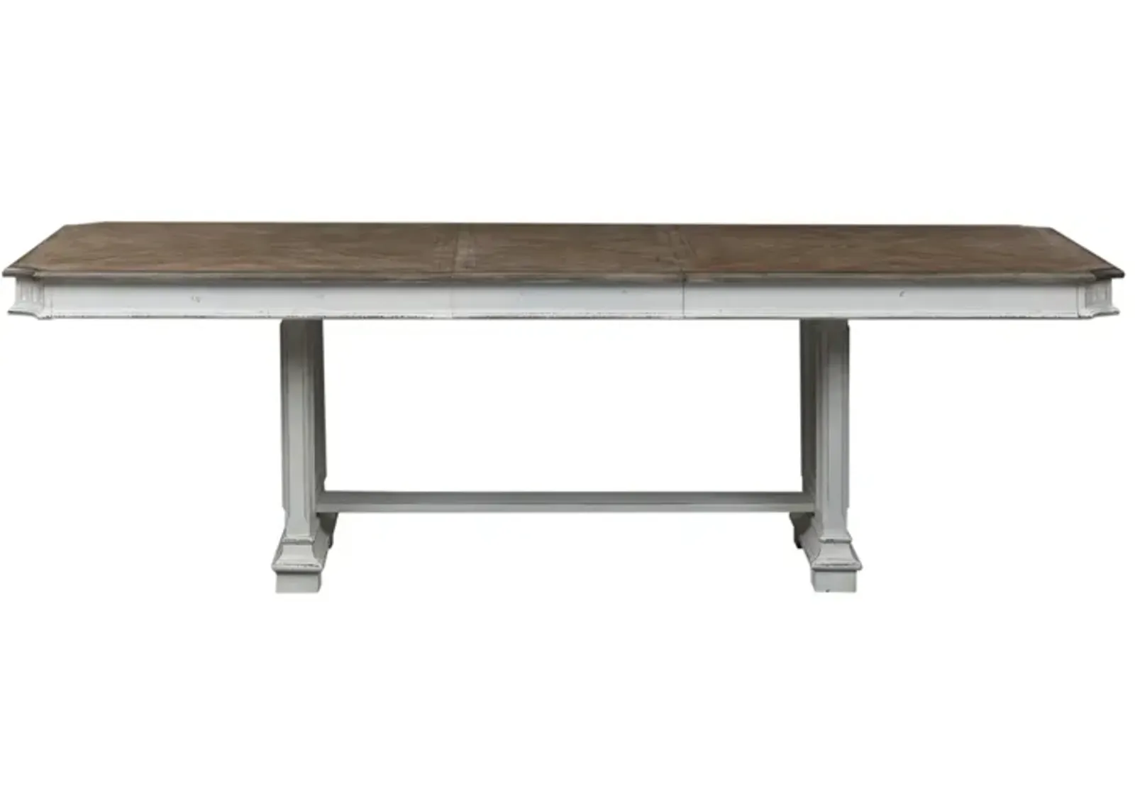 Liberty Furniture Abbey Park Antique White/Weathered Brown Trestle Dining Table