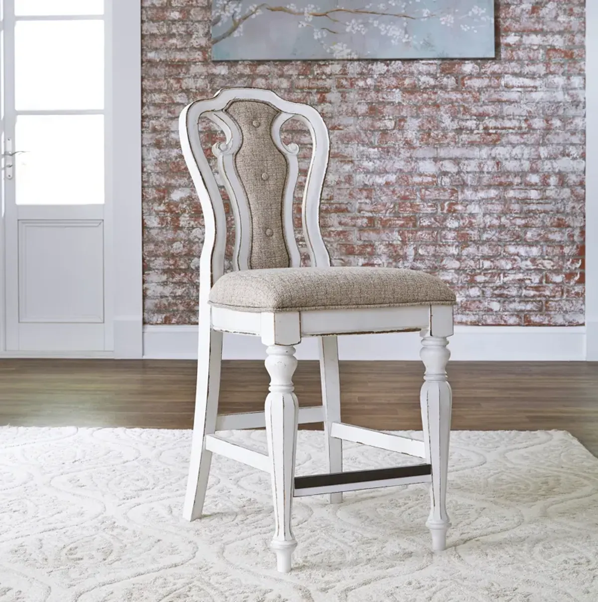 Liberty Furniture Magnolia Manor Antique White Counter Chair