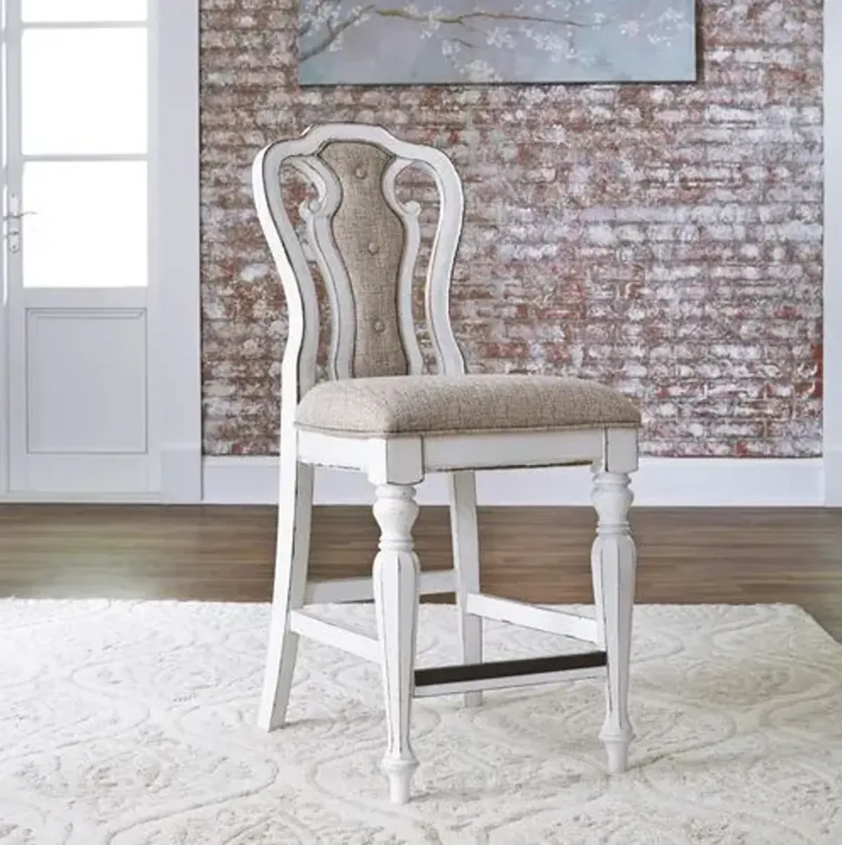 Liberty Furniture Magnolia Manor Antique White Counter Chair