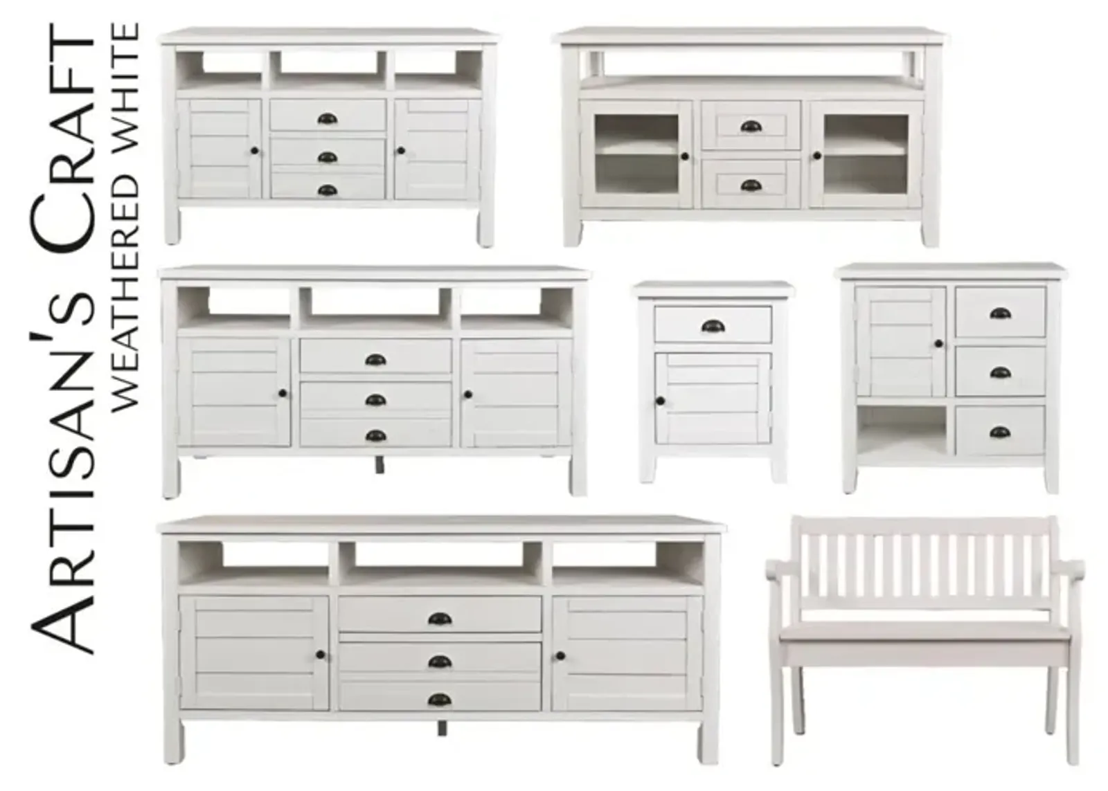 Jofran Artisan's Craft Accent Cabinet Weathered White