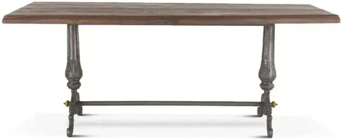 Home Trends Design French Vintage 76" Rectangle Dining Table with Reclaimed Teak Top