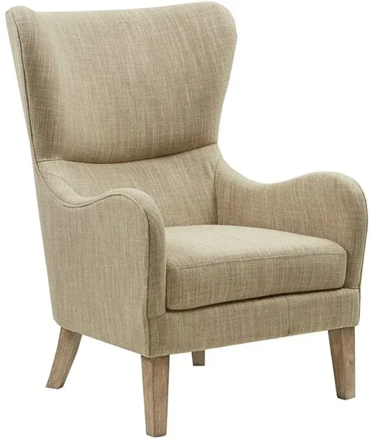 Olliix Madison Park Taupe Multi Arianna Swoop Wing Chair