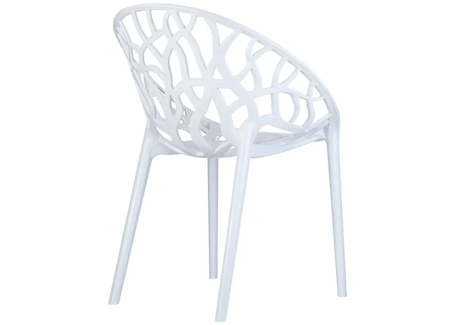 Compamia Crystal Polycarbonate Modern Dining Chair Glossy White