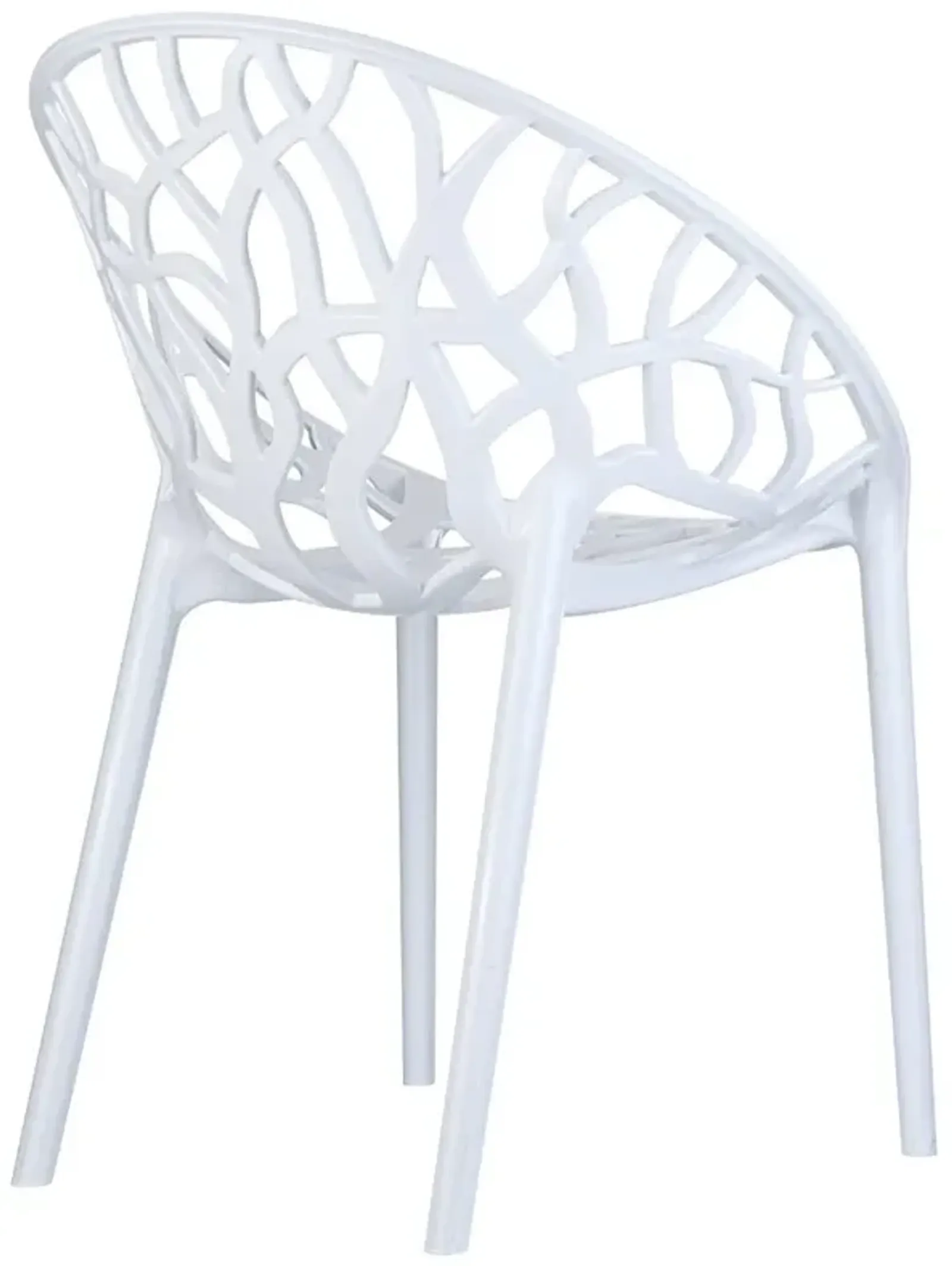 Compamia Crystal Polycarbonate Modern Dining Chair Glossy White