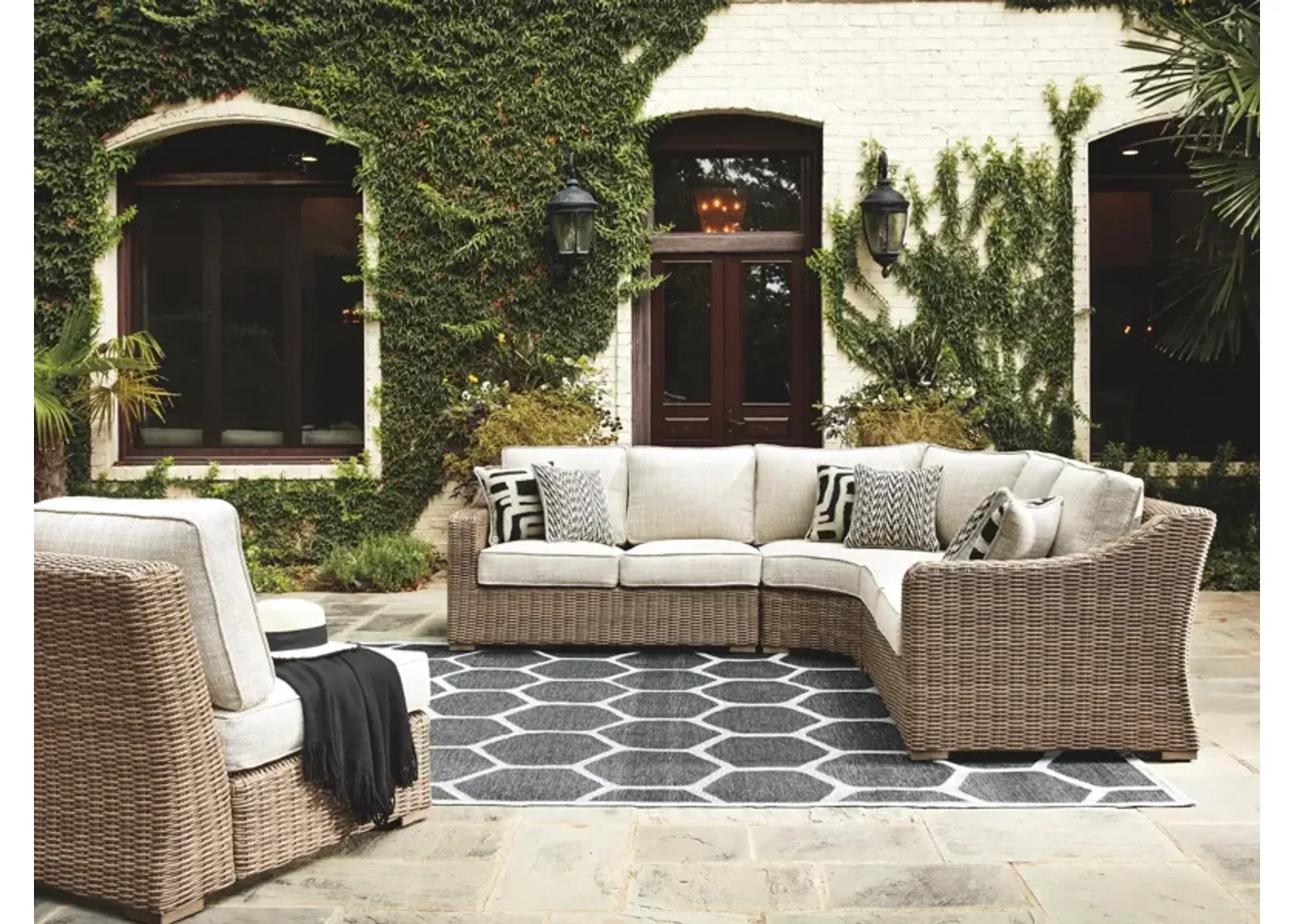 Ashley Beachcroft 4-Piece Outdoor Seating Set Beige Signature Design