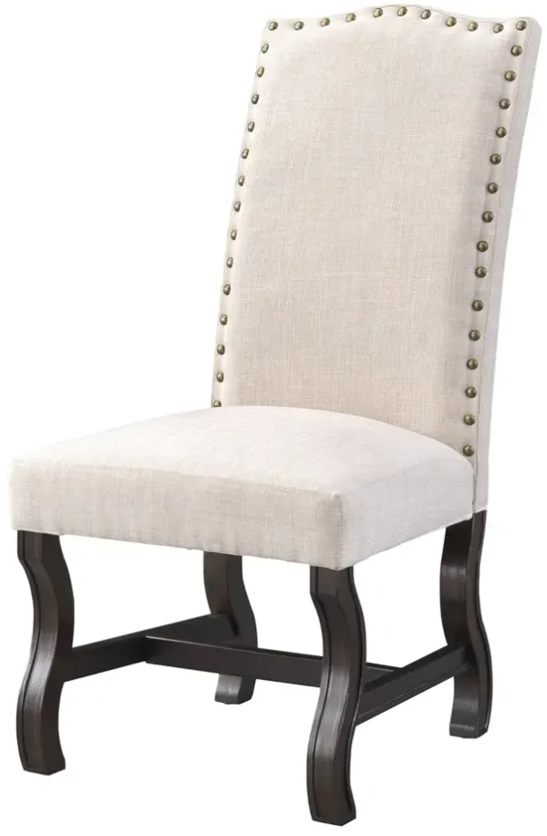 DWIGHT HIGH BACK UPHOLSTERED ACCENT SIDE CHAIRS WITH NAILHEAD TRIM
