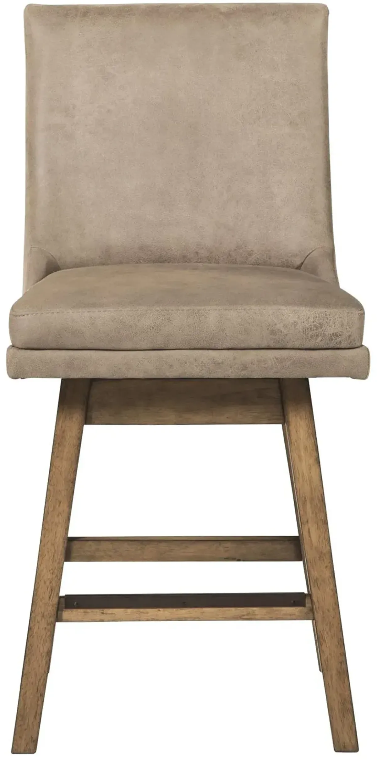 Ashley Contemporary Suede Counter Height Barstools in Taupe