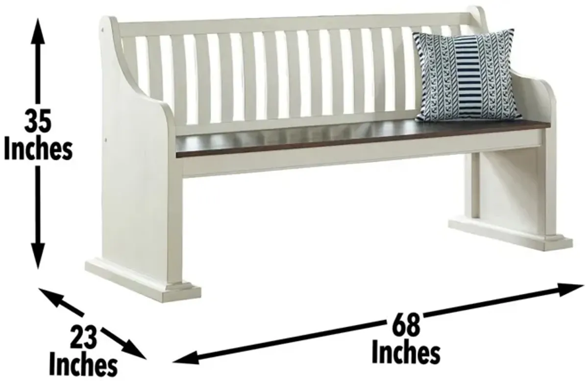 Steve Silver Joanna Bench With Storage In Ivory & Mocha