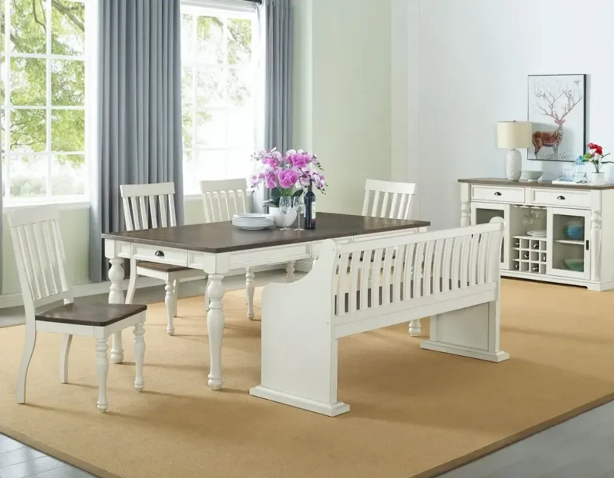 Steve Silver Joanna Bench With Storage In Ivory & Mocha