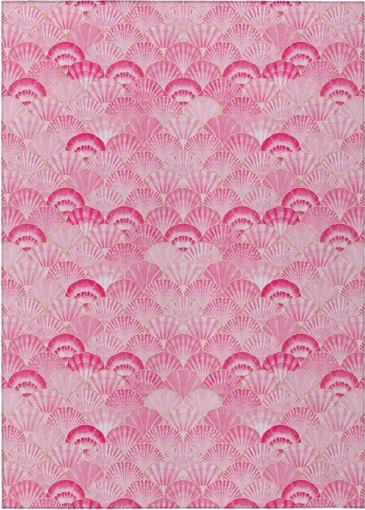 Dalyn Pink Waves Scallop Shell Delight Pattern 5'X8' Area Rug