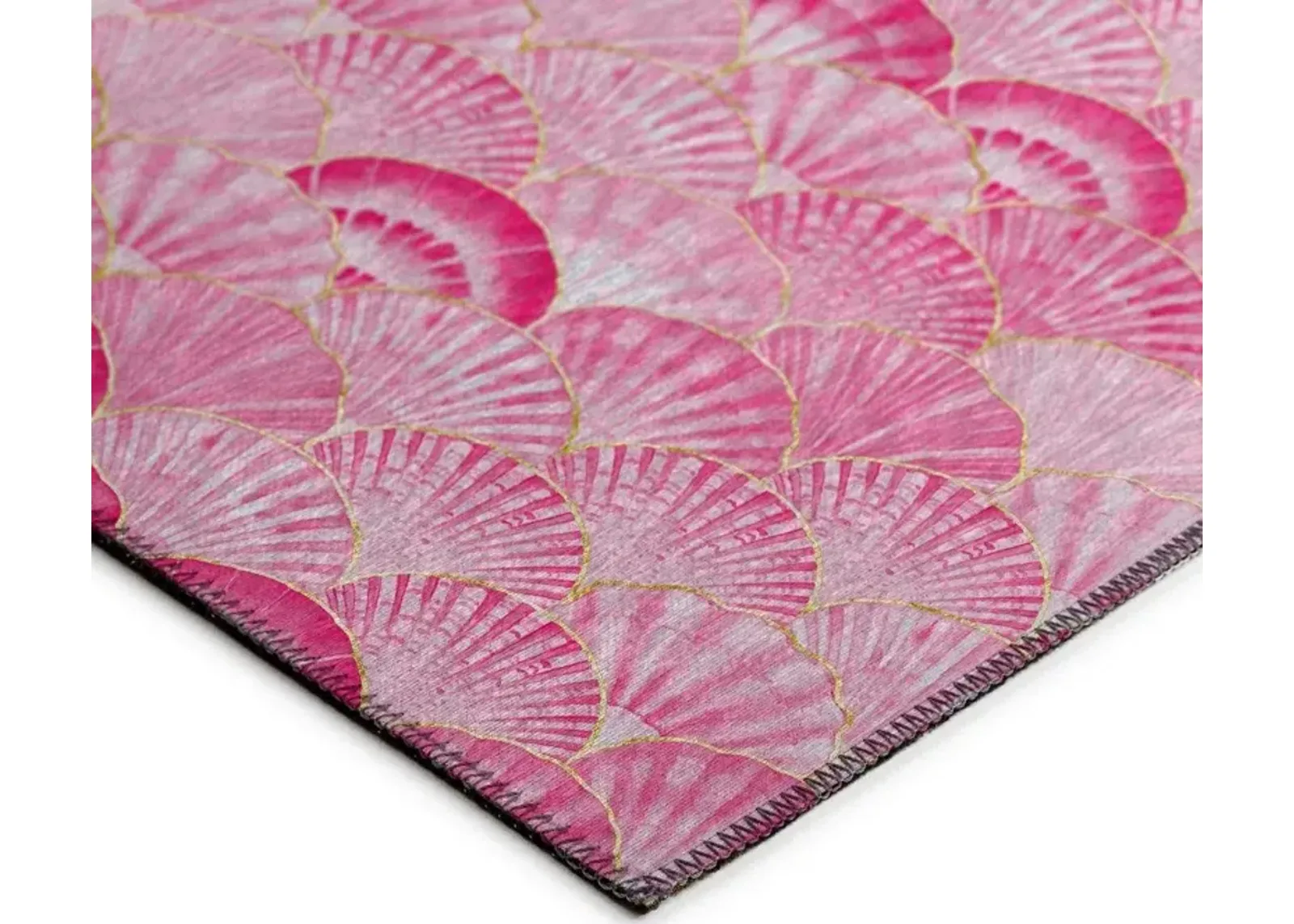 Dalyn Pink Waves Scallop Shell Delight Pattern 5'X8' Area Rug