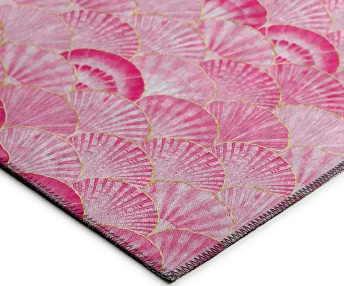 Dalyn Pink Waves Scallop Shell Delight Pattern 5'X8' Area Rug