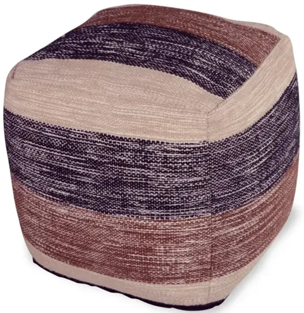Steve Silver Jamal Handwoven Pouf Ottoman In Brown & Black