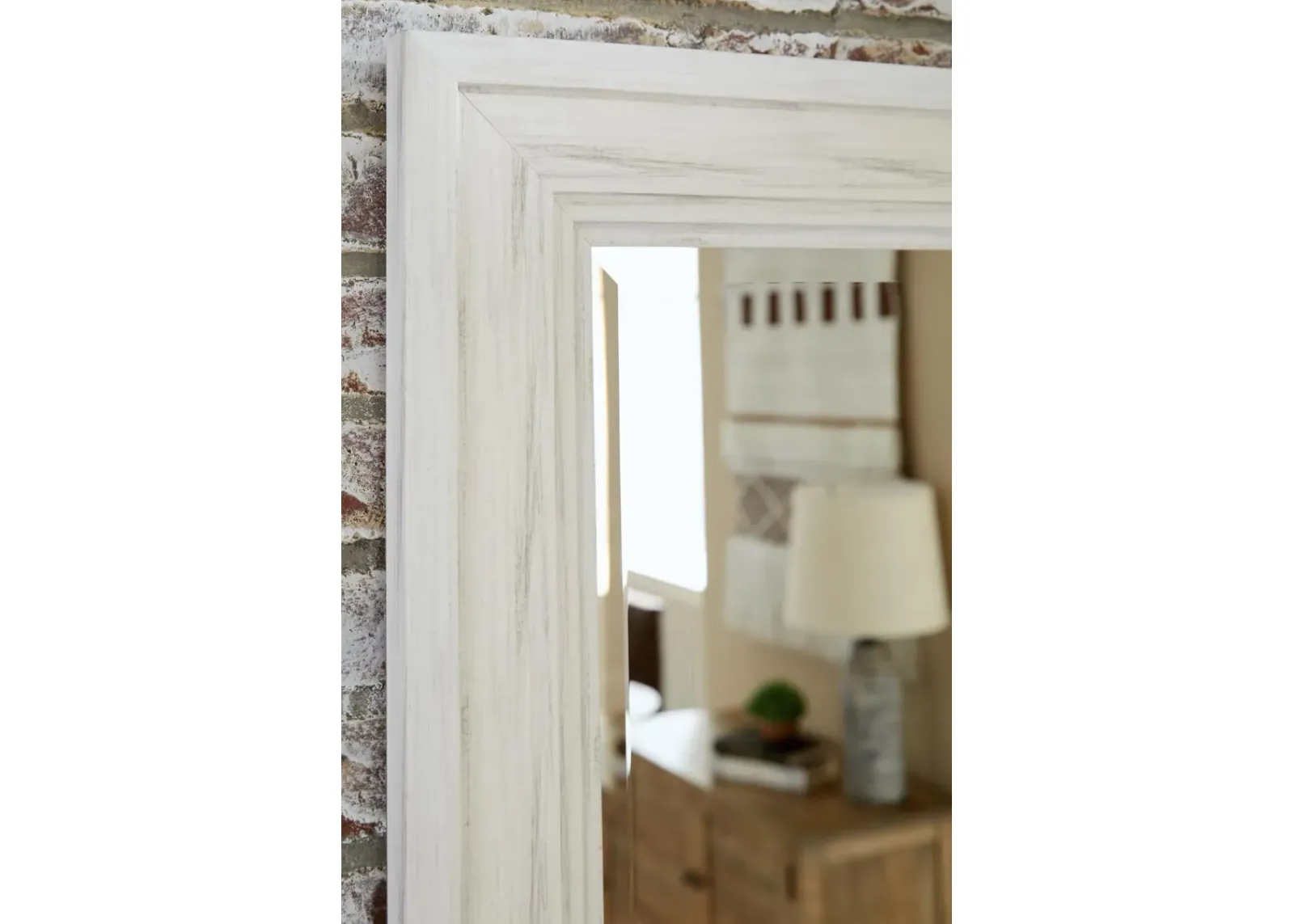 Ashley Jacee Floor Mirror Antique White Signature Design