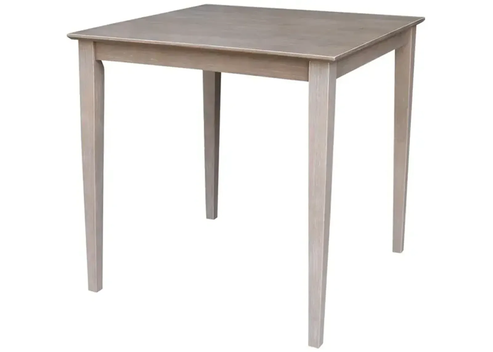 John Thomas Dining Essentials 36 Inch Square Table Top with 36 Inch Shaker Legs in Taupe Gray