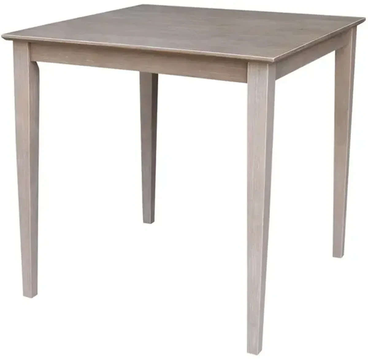 John Thomas Dining Essentials 36 Inch Square Table Top with 36 Inch Shaker Legs in Taupe Gray