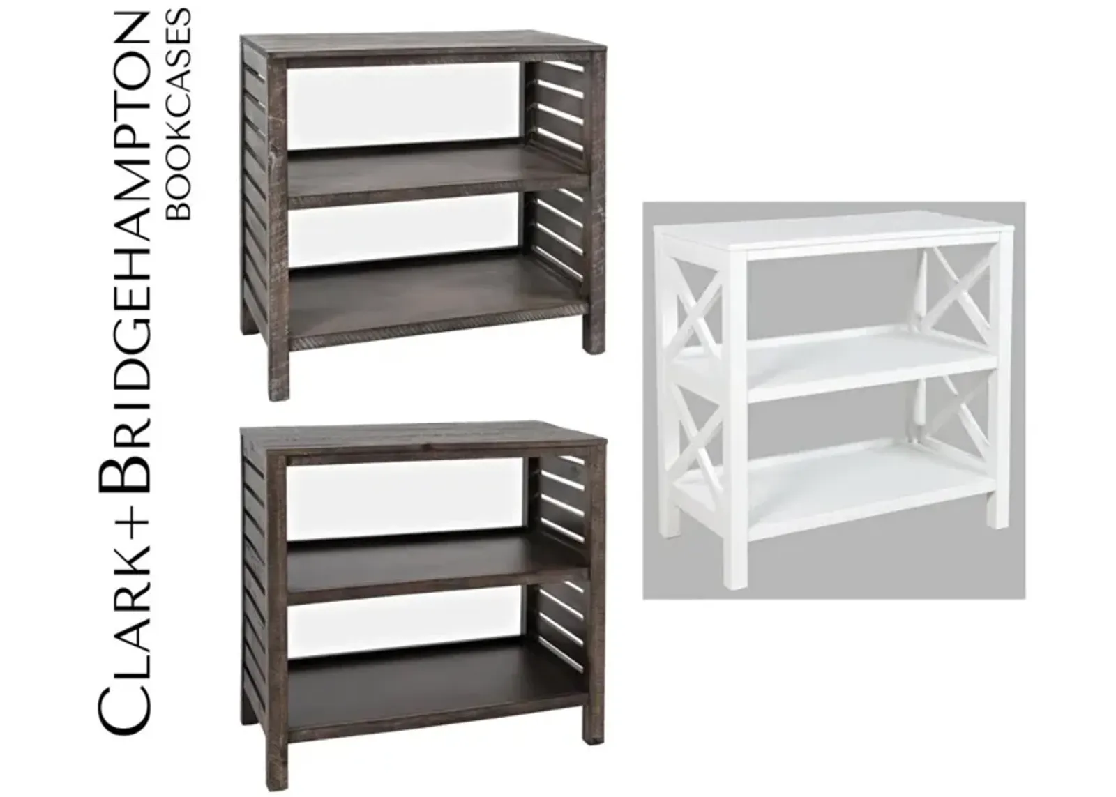 Jofran Clark Stonewall Grey Bookcase