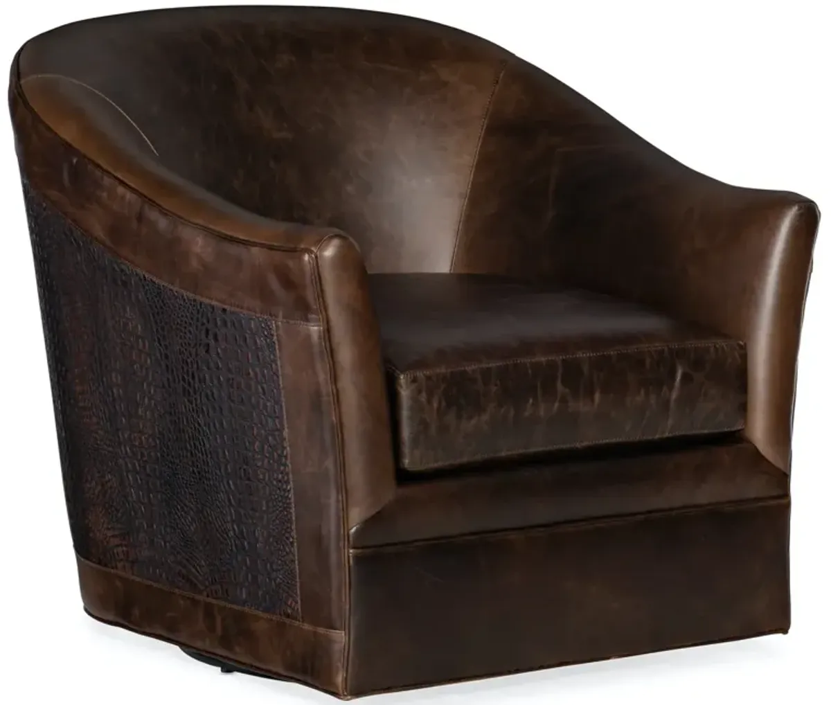 MORRISON SWIVEL CLUB LEATHER CHAIR