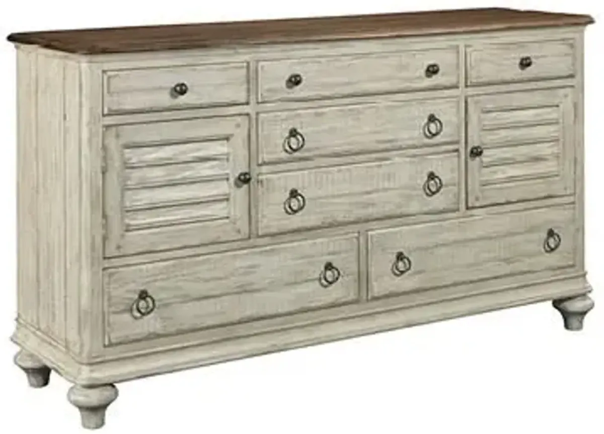 Kincaid Weatherford Cornsilk Ellesmere 7-Drawer 2-Door Dresser