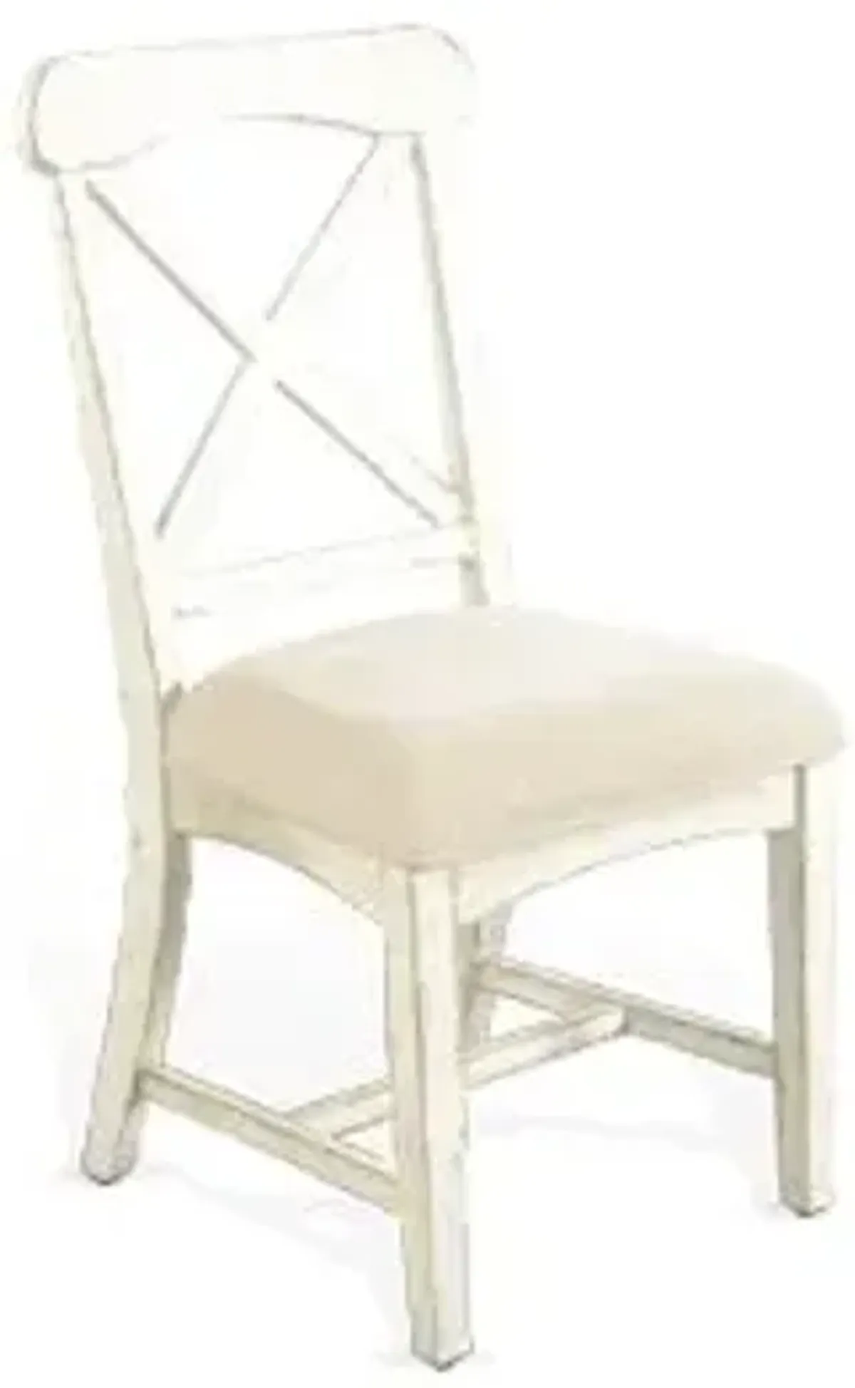 Sunny Designs Marina White Sand Dining Chair with Cushioned Seat