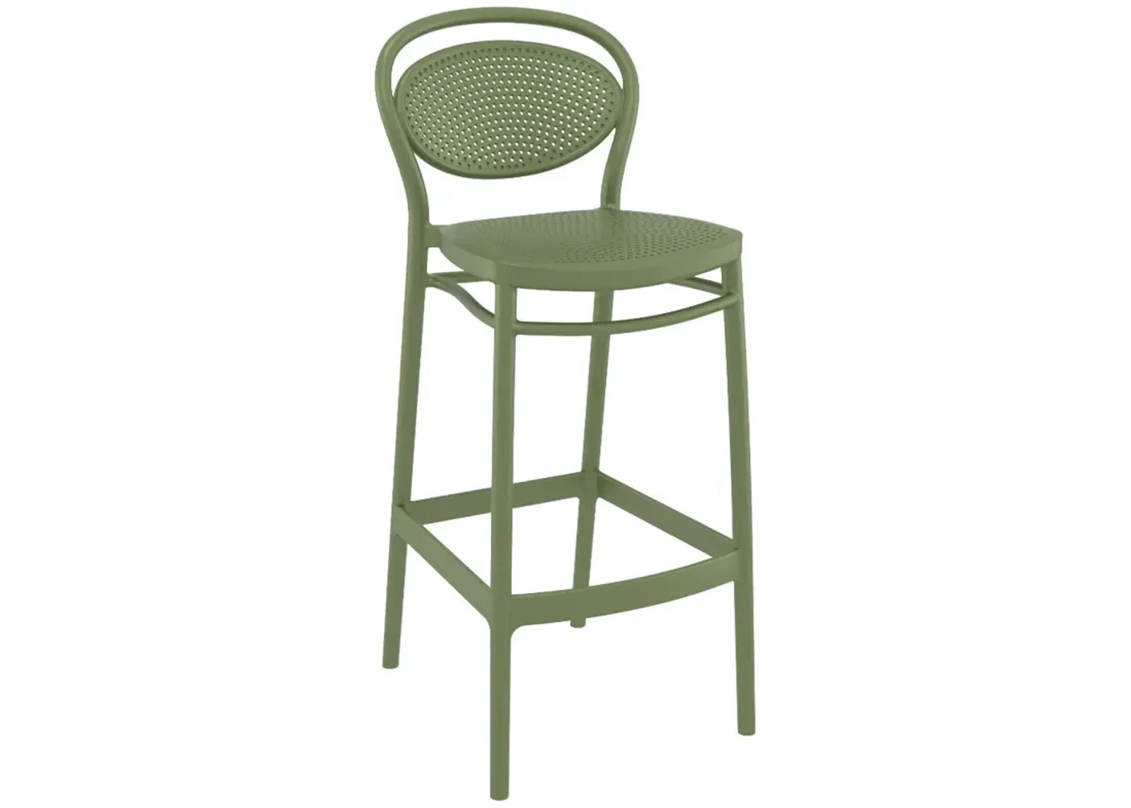 Compamia Sky Marcel Square Bar Set with 2 Barstools Olive Green