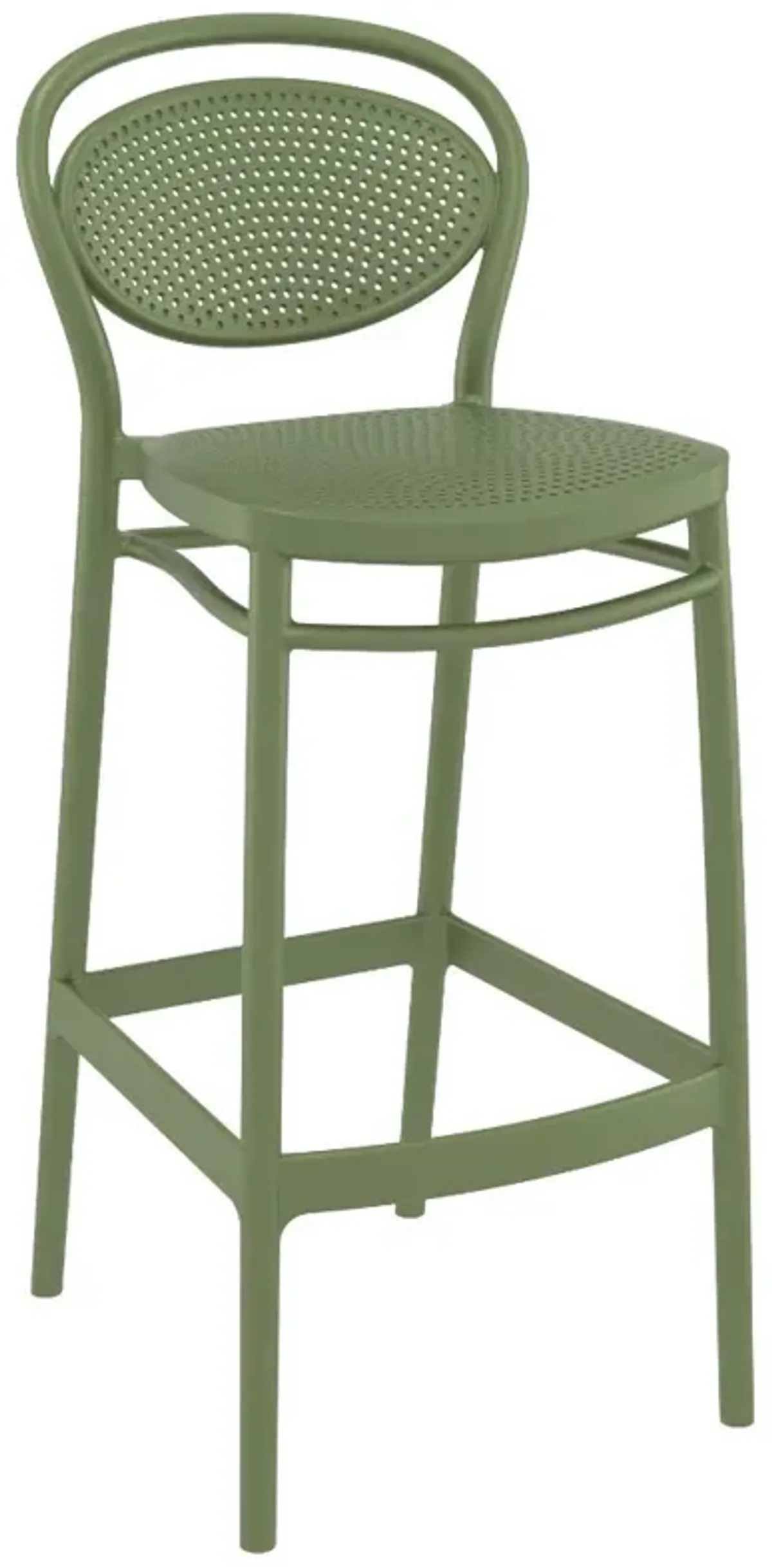 Compamia Sky Marcel Square Bar Set with 2 Barstools Olive Green