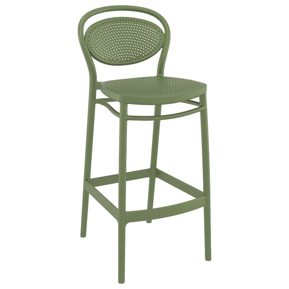 SKY MARCEL SQUARE BAR SET WITH 2 BARSTOOLS OLIVE GREEN